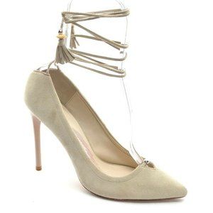 Brian Atwood Hanna Beige Suede Stiletto Pumps 8.5 M